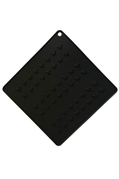 Kittiwake Home Life 1 Piece Black Silicone Trivet 16X16 cm – Hot Pot Pan Mat Table Countertop Protector