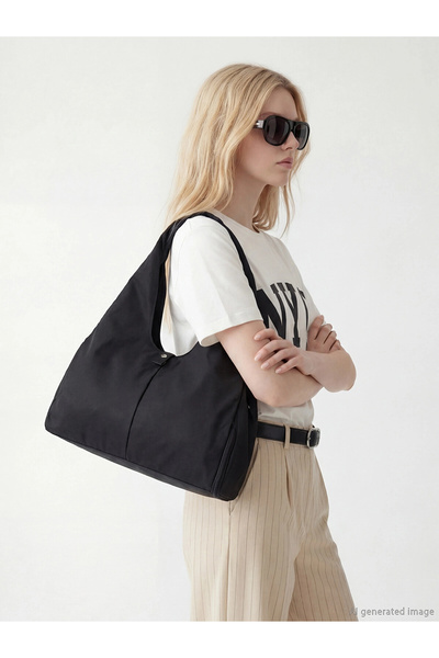 LC Waikiki Lcw Accessories Black Zippered Women's Shoulder Bag