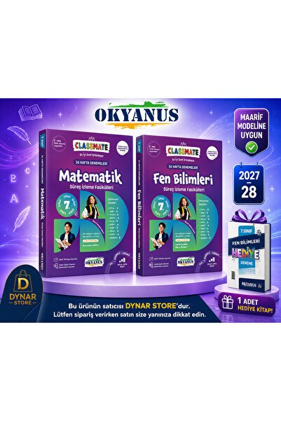 Okyanus Yayınları 7 sınıf classmate 36 hafta matematik fen süreç izleme fasik...