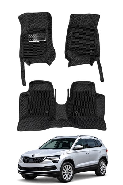 stiloto Skoda Karoq SUV (2017-Sonrası) Uyumlu Deri 8D Oto Paspas - K.Baklava ...