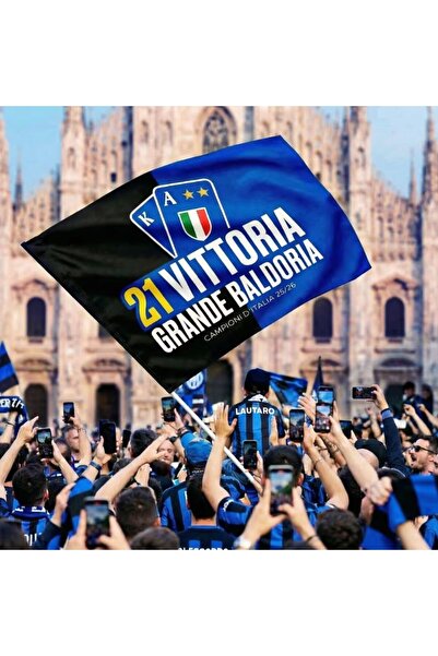UPSHELL Steag Inter Scudetto sezon 2025/26 100x150 cm – negru/bleu