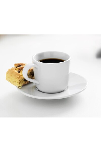 IKEA 2 Adet Tabaklı Espresso Fincanı Seti Beyaz Renk Fincan Poreselen Hacim: ...