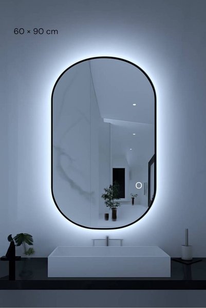 bity thok مرآة حائط LED كهربائية بثلاثة أوضاع إضاءة قابلة للتعديل باللمس /60 × 90 cm
