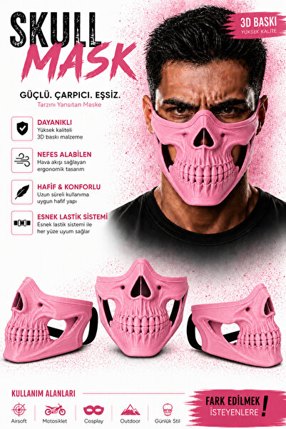 TREDO Kuru Kafa Maskesi - Skull Mask - Tek Renk