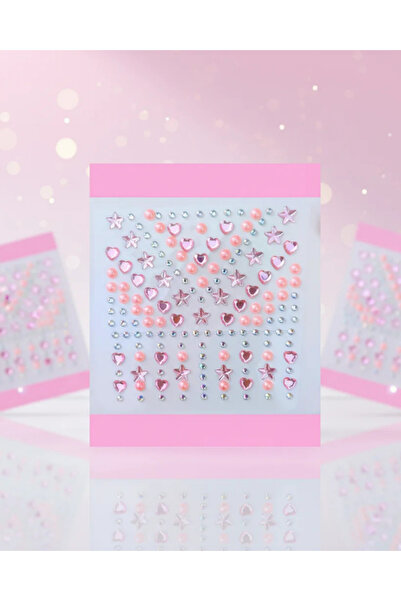 Next Plus Shining Light Candy Pink Stars 3D Hair Nail Body Self Adhesive Deca...