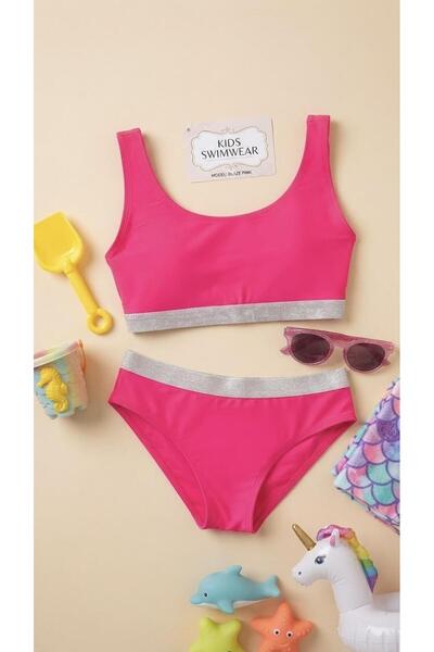 NEOPY 255203 Tiago Pink Glitter Half Bustier Bikini Set