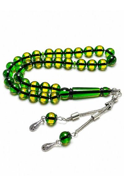 Deniz Elmasları Sürmeli Amber Oval Prayer Beads with Detailed Stylish Cut Des...