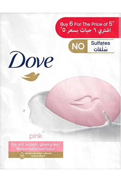 Dove صابون مرطب بتركيبة مغذية لجميع أنواع البشرة، وردي اللون، مع ¼ كريم مرطب،...