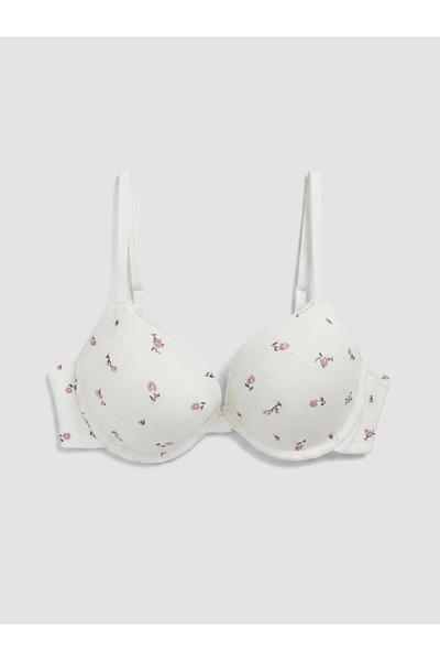 LC Waikiki Lcw Dream Ecru Underwire Padded Floral T-Shirt Bra