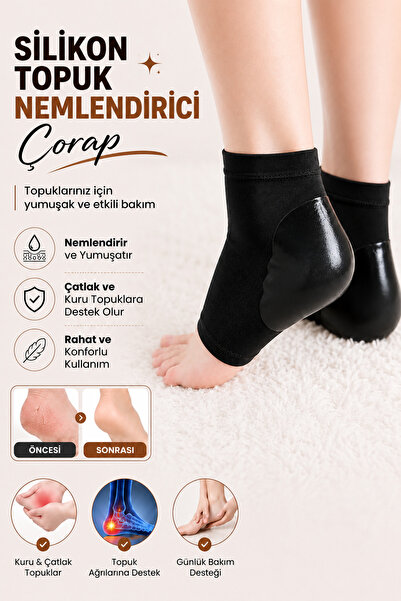 MİMOZA PARK Silikon Nemlendirici Topuk Çorabı Çatlak Nasır İçin Nemlendirici ...