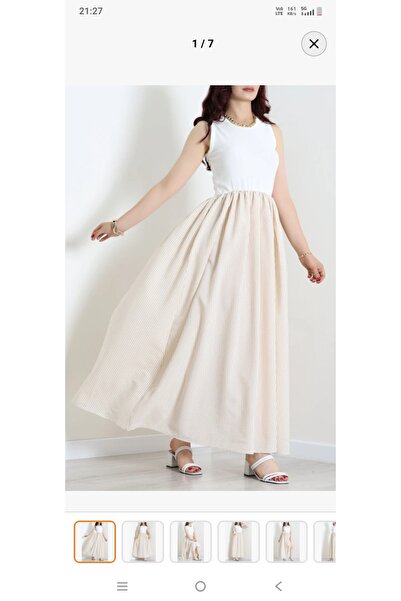 DAS KLEID Two Piece Look Dress Beige