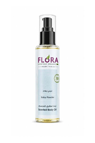 Flora Baby Powder Scented Body Oil - Moisturizing, 100ml