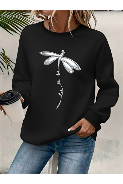 Deocept Women's Printed Crew Neck Comfortable Fit Sweatshirt