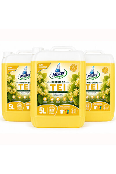 Mister Detergent Detergent Lichid Parfum de Tei 3 x5 litri , 300 spalari