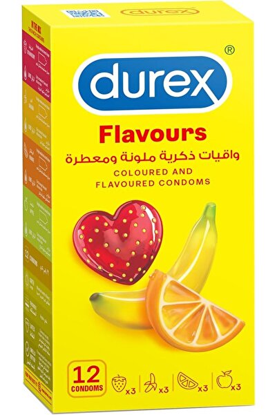 Durex Colored and Flavored Condoms for Men (Strawberry, Banana, Orange, Apple...