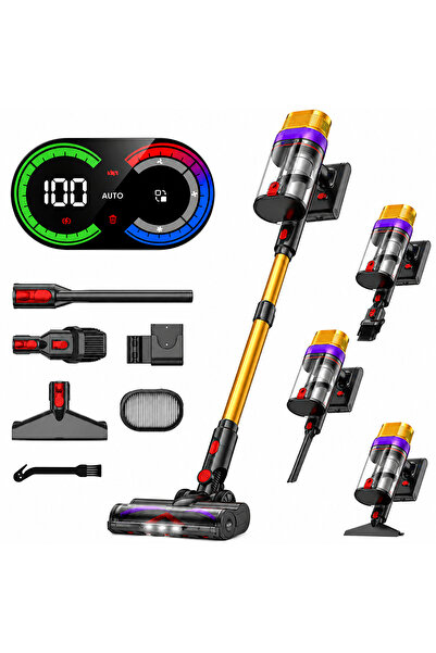 TECHSEN Aspirator vertical fara fir W1 NEO, 600W, 58KPa, dublu rezervor, filt...