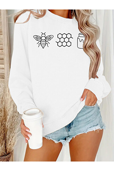 Deocept Women's Printed Crew Neck Comfortable Fit Sweatshirt