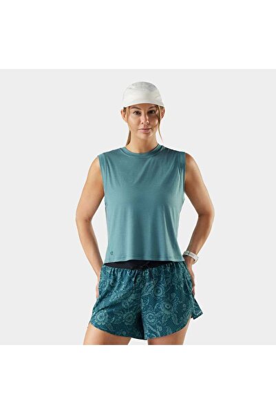 Smartwool Maieu sport Active Ultralite Crop Tank - turcoaz Dusty Teal - Merin...