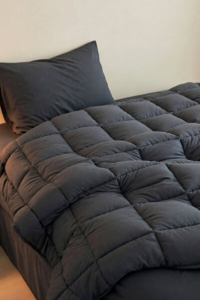 evdehome Motto Cotton Comfort %100 Pamuk Tek Kişilik Uyku Seti Siyah (Yorgan ...