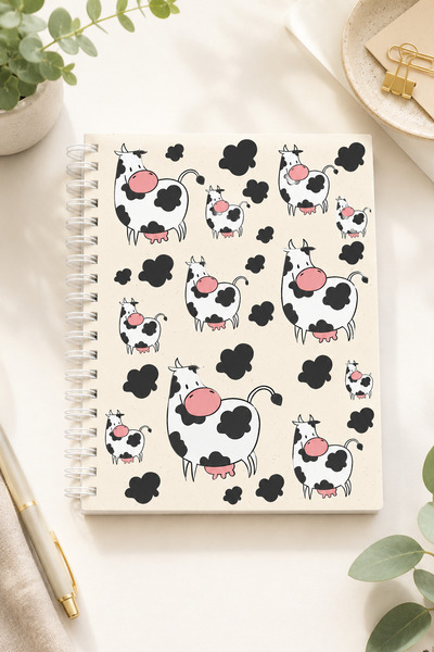 Paytak Moda Patterned A5 Spiral Colorful Notebook 45 Sheets 90 Pages 300 Gr C...