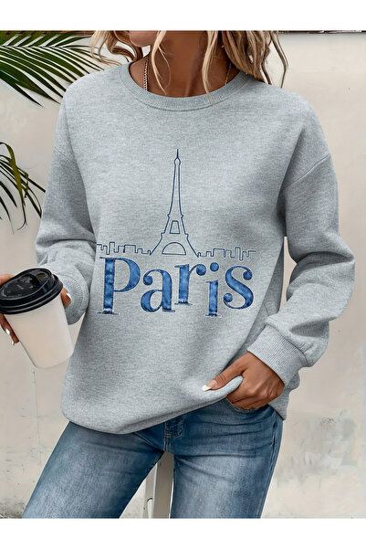 Deocept Women's Printed Crew Neck Comfortable Fit Sweatshirt