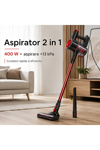 Fabrilux Aspirator Vertical si de Mana 2 in 1 Engros, 400W, Peste 13 kPa, Fil...