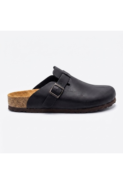 Bequemere Mc406 Black Genuine Leather Cork Sole Single Buckle Unisex Orthoped...