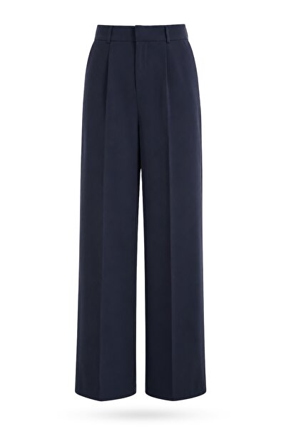 5in1Canpolat Navy Blue Pensli Palazzo Trousers 3317