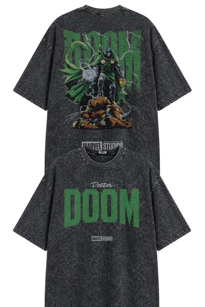 Fuddy Moda Unisex Doctor Doom Back-Printed Washable T-Shirt, Oversized Movie-...