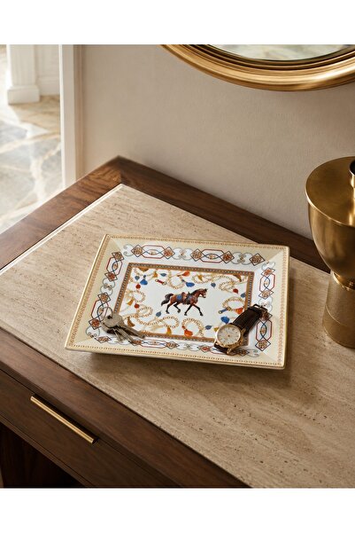 Pozzi Milano Cheval Dikdörtgen Porselen Saklama Tepsisi 19,5 × 15,5 cm