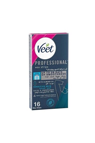 Veet Wax Strips for Bikini and Underarm Area for Sensitive Skin - 16 Pieces