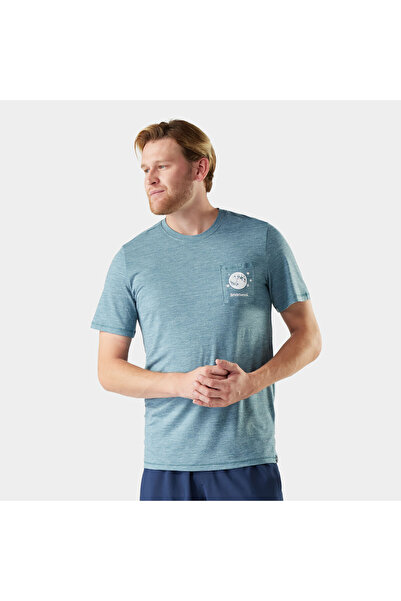 Smartwool Tricou Merino bărbați Peak Pints - turcoaz Dusty Teal