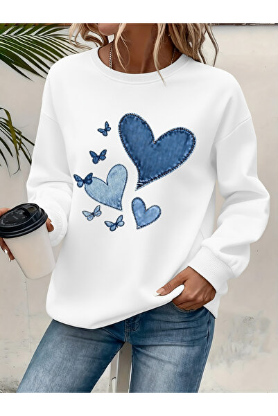 Deocept Women's Printed Crew Neck Comfortable Fit Sweatshirt