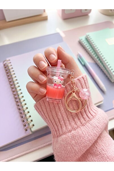 Generic Brand Acrylic Charm Hello Kitty and Soft Drinks with Movable Ring - C...
