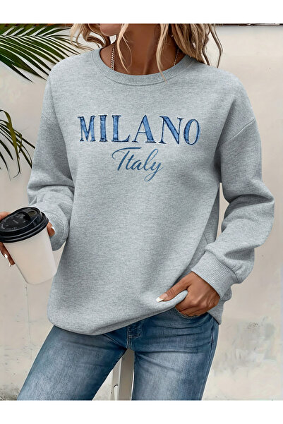 Deocept Women's Printed Crew Neck Comfortable Fit Sweatshirt