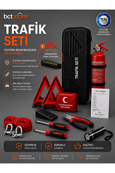 BCT STORE Muayene ve Yönetmeliğe Uygun - Kadifemsi Siyah Lüks Çantalı Trafik ...
