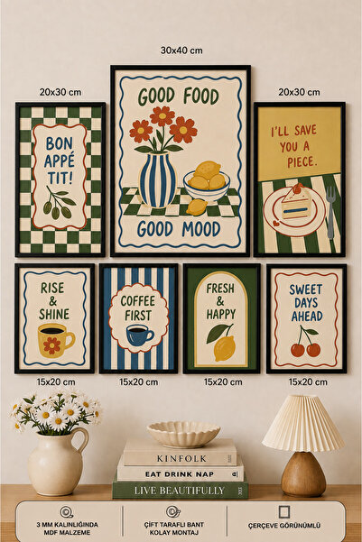 UNT 7-Piece Frame-Looking Modern Painting Set |   Retro & Pop Art |   Living ...