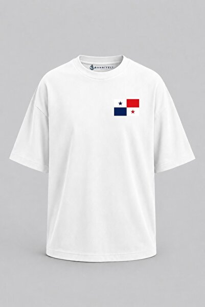 Bahriyeli Collection Υπερμεγέθη μπλουζάκι Unisex με στάμπα τσέπης με σημαία Π...
