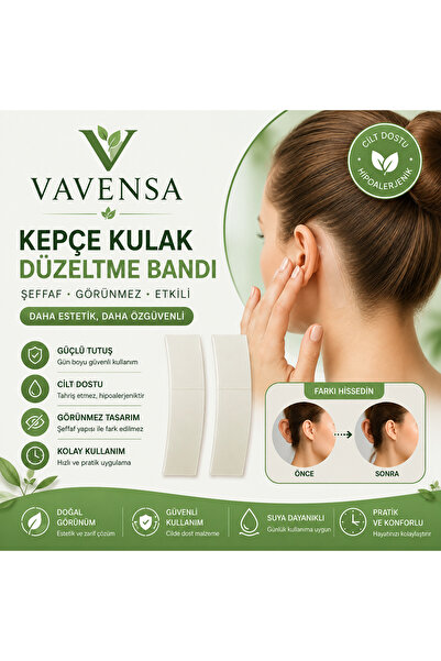 VAVENSA Kepçe Kulak Düzeltici Bant Şeffaf Çift Taraflı Kulak Sabitleme Bandı ...