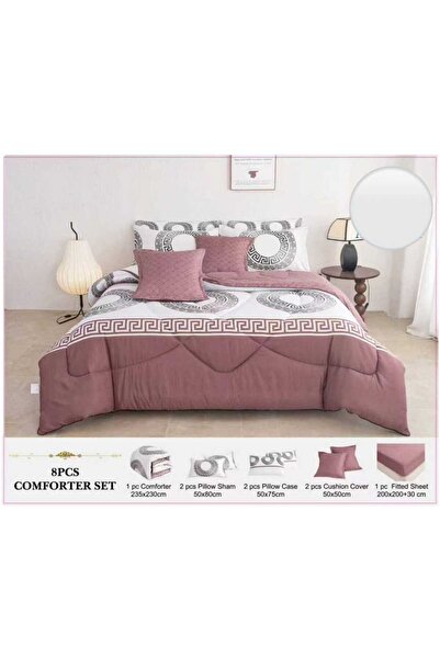 BIET ALMAFROSHAT Duvet Cover Set with 8 Pieces of New Quilted Double-Sided Mi...