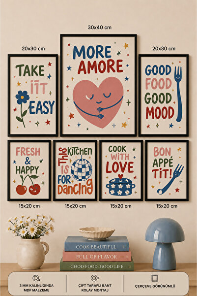 UNT 7-Piece Frame-Looking Modern Painting Set |   Retro & Pop Art |   Living ...