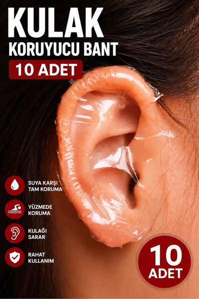 Dream Plus 10 Adet Bebek Çocuk ve Yetişkin Kulak İçin Su Geçirmez Bant Duş Ku...