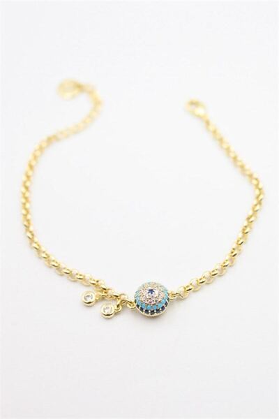 Ethab Ticaret Glb-Stl41414 Xuping Evil Eye Bracelet with Stones - Gold
