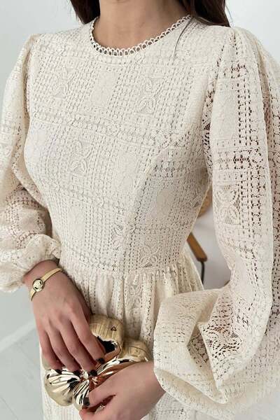 End Black Store Ecru Lace Dress