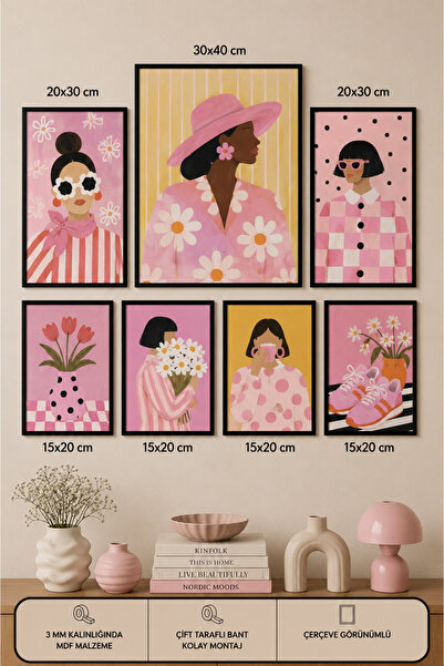 UNT 7-Piece Frame-Looking Modern Painting Set |   Retro & Pop Art |   Living ...