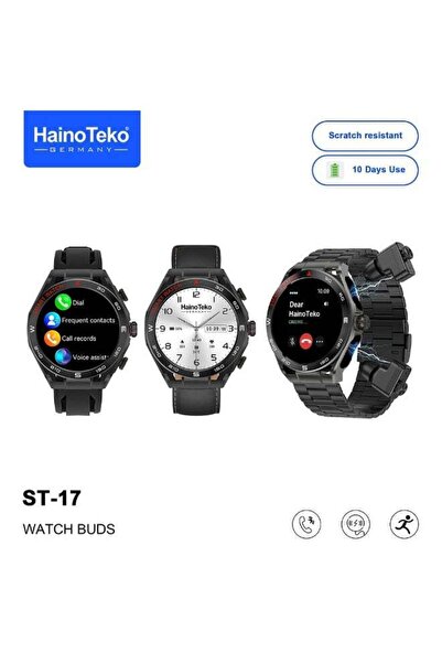 HAINOTEKO ST-17 Watch Buds Smartwatch with Built-in Wireless Earbuds AMOLED D...
