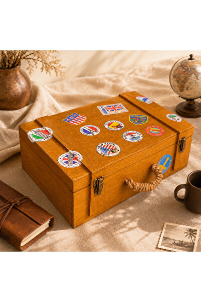 t tun's woods Decorative Retro Wooden Suitcase 43 cm X 30 cm (Height 14 cm) Y...