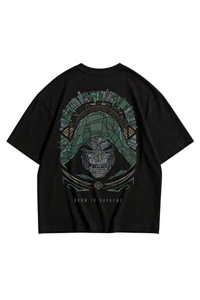 Fuddy Moda تي شيرت مطبوع عليه Doctor Doom للجنسين، تي شيرت كبير الحجم بتصميم مستوحى من الفيلم