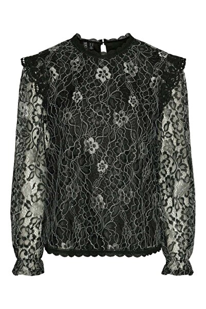 PIECES Bluză Pcolline Lurex cu dantelă MB 35209