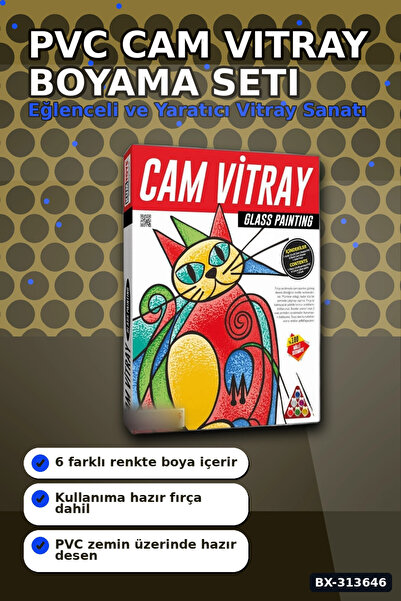 Eco Lounge PVC Baski Desenli Cam Vitray Boyama Seti - 1 Adet Cocuk El Beceri ...